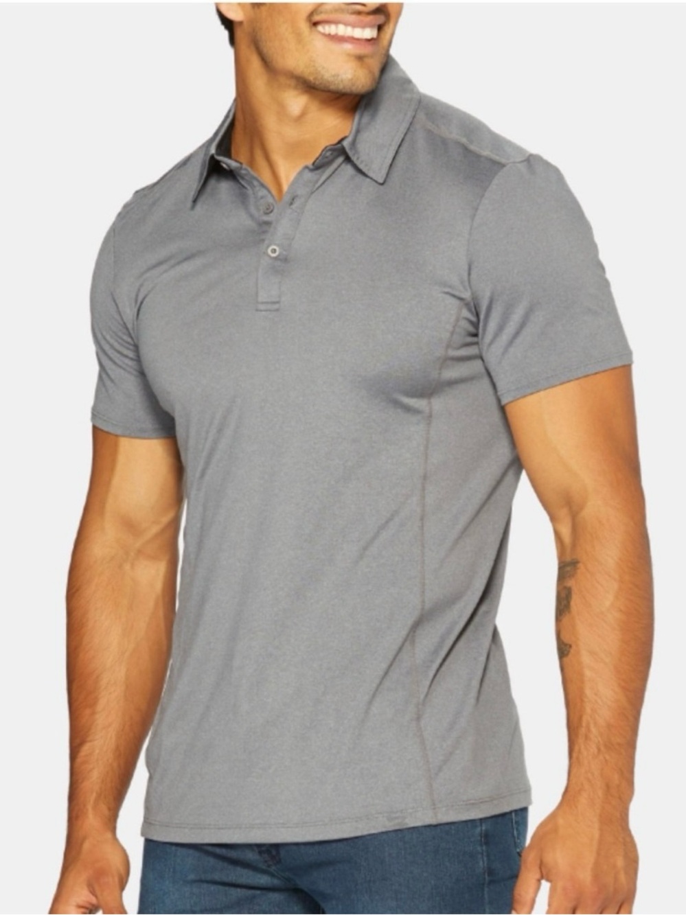Hylete Bamboo Blend Short Sleeve Active Polo Grey Size Men's Small